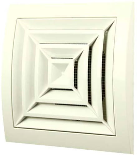 Plafondrooster vierkant 150x150 diameter: 100 wit - ND10G