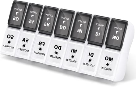 Tabletten Organizer voor 7 Dagen met 2 Compartimenten en Afneembare Pillendoos