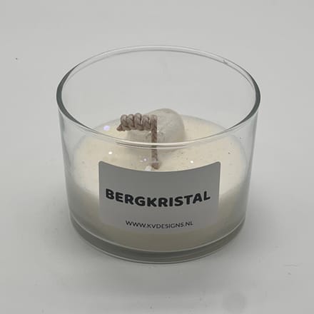 Kaars in glazen pot - edelsteen - Bergkristal