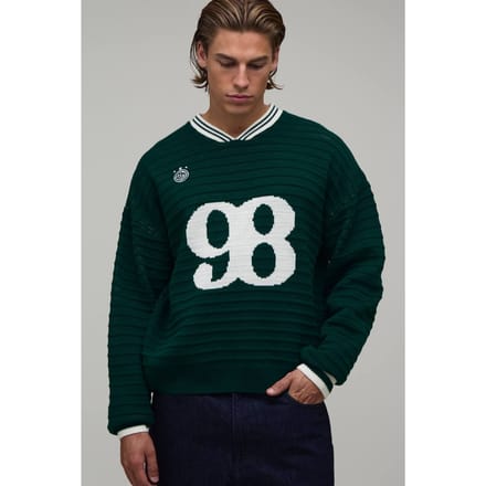 Ontspannen Boxy Geribbelde Gebreide Sporttop | Forest | Size XS