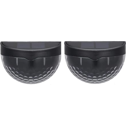 Lampe solaire de clôture à 6led, 2 pièces, Semi-circulaire, pour Table, marche, jardin, applique murale noir