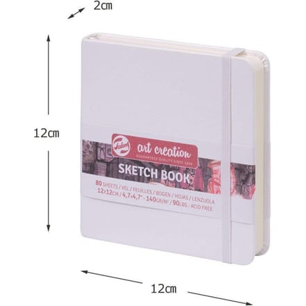 Carnet Croquis - 12x12cm - 80 feuilles - 140g - blanc - Royal Talens