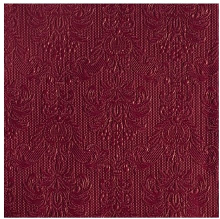 Servetten Luxe - 45x stuks - 33 x 33 cm - bordeaux - barok patroon - 3 laags