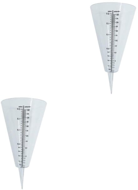Regenmeter Set - Maatbeker Tuin - Neerslag Meten - Schaalverdeling - 2 Stuks - Transparant