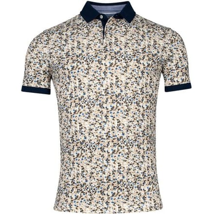 Baileys Polo Piqué Allover Pattern Small Fantasy Rocks Pattern Donker Zand / male