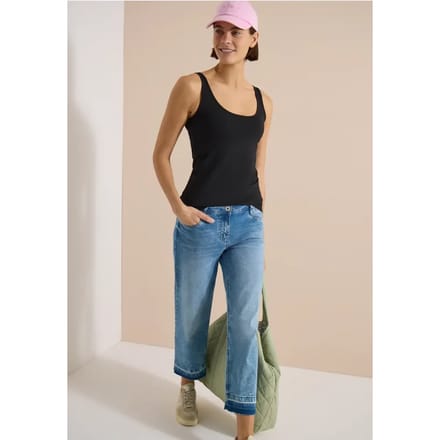 Effen longtop met ronde hals