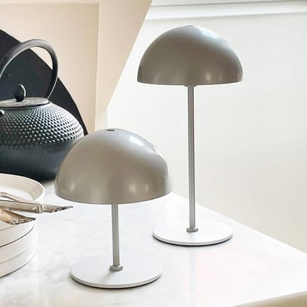 Dyberg Larsen LED tafellamp op batterijen Along, zilver, set van 2