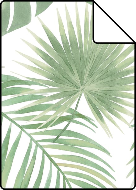 Proefstaal ESTAhome behang tropische bladeren mintgroen - 26.5 x 21 cm - 139012-S