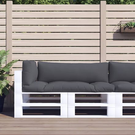 vidaXL - Palletkussens - 3 - st - stof - antracietkleurig