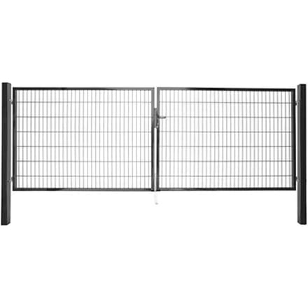 Giardino Dubbele Poort Gecoat 200x2x200cm Antraciet