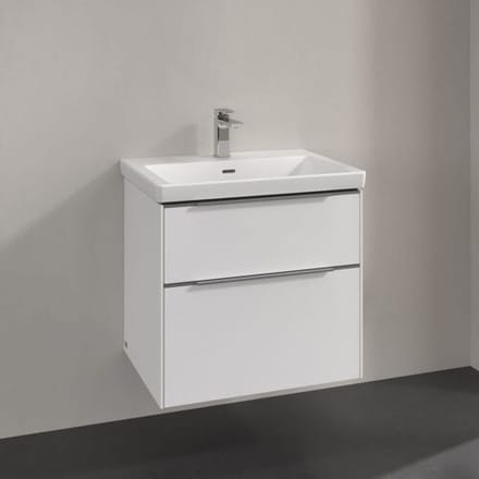 Villeroy & Boch Subway 3.0 vanity unit 62.2 cm, 2 drawers, handles glossy C57600VE