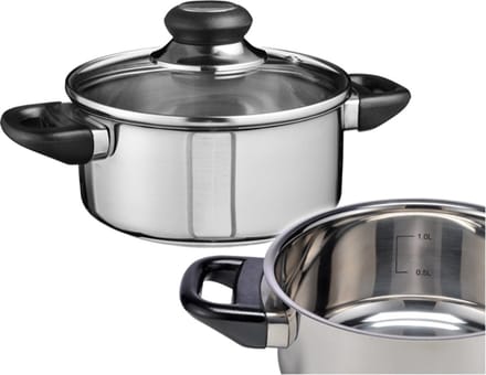 Haushalt 21300 - kookpan - 16cm - met glazen deksel - RVS