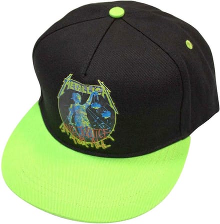 Metallica - And Justice For All Snapback Pet - Zwart/Groen