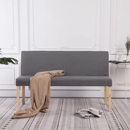 vidaXL - Bankje - 139,5 - cm - polyester - lichtgrijs