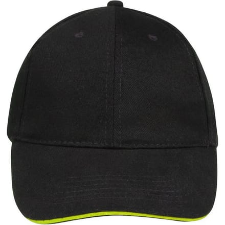 SOLS Buffalo 6 panel baseballpet (Zwart/Goud)