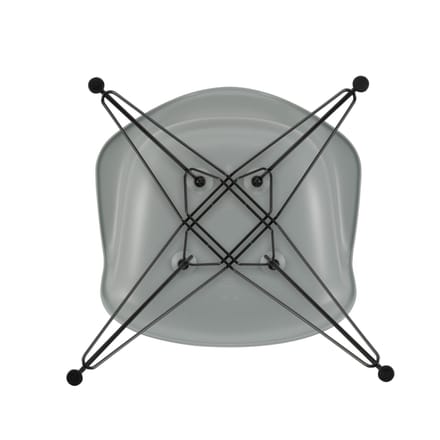Vitra DAR Eames Plastic Armchair - lichtgrijs RE - zwart