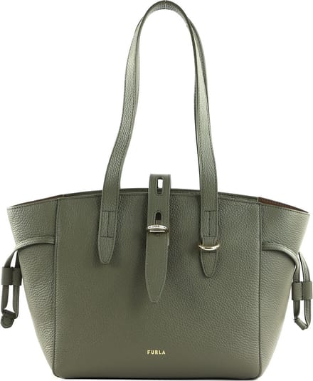 FURLA Leren Handtas Schoudertas Net Tote Bag 24 Sage Kaki