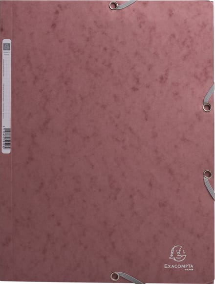 Exacompta 25x Elastomap met 3 kleppen in glanskarton 400g/m2 Skandi - Oudroze - 55276E
