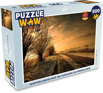 Puzzel Dokkum - Friesland - Winter - Legpuzzel - Puzzel 500 stukjes