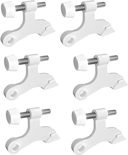 Deurstopper Scharnierpen - Deurbuffer Stop - Muur Beschermen - Verstelbare Rubber Buffer - 6 Stuks - Wit