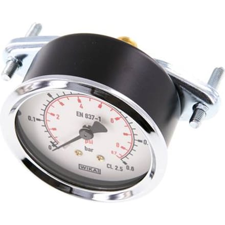 0..0.6 Bar Paneelmontage Manometer Staal/Messing 63 mm Klasse 2.5 (Beugel) - MW00P663SH-TP