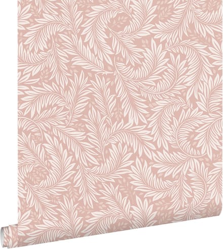ESTAhome behang bladeren zacht roze - 50 x 900 cm - 131144
