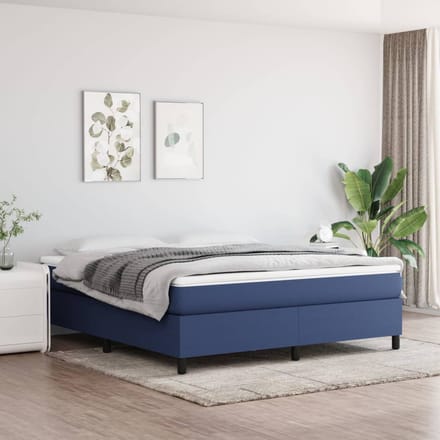 vidaXL - Boxspring - bed - stof - blauw - 180x200 - cm