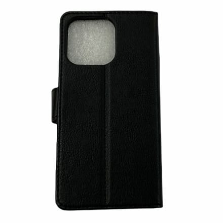 iPhone 14 Bookcase Telefoonhoesje Stevige Portemonnee Wallet Case – Pasjeshouder - Kunstleer - Zwart