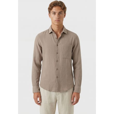 Dstrezzed Ds-dandy Shirt Timber Wolf Größe: S | Casual hemden Outlet | Herren | Grau