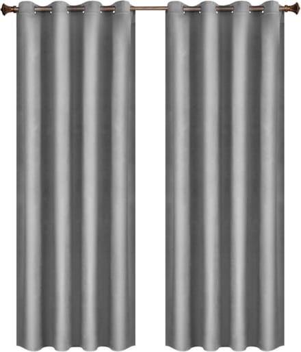 Bolt Edge Gordijnen - Set van 2 - Grijs - Verduisterend - Fluweel - Plooiband - 140x270cm