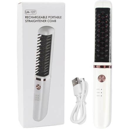 Stijltangborstel 3 Niveaus Regelbare Temperatuur Anti-Verbranding USB Oplaadbaar Draadloos black