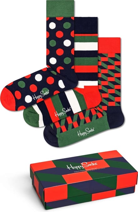 Happy Socks unisex classic holiday giftbox 3P multi