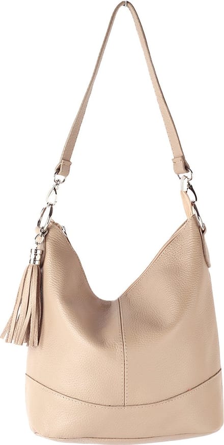 Giuliano lederen schoudertas Inaya - Taupe - Dames - Made in Italy