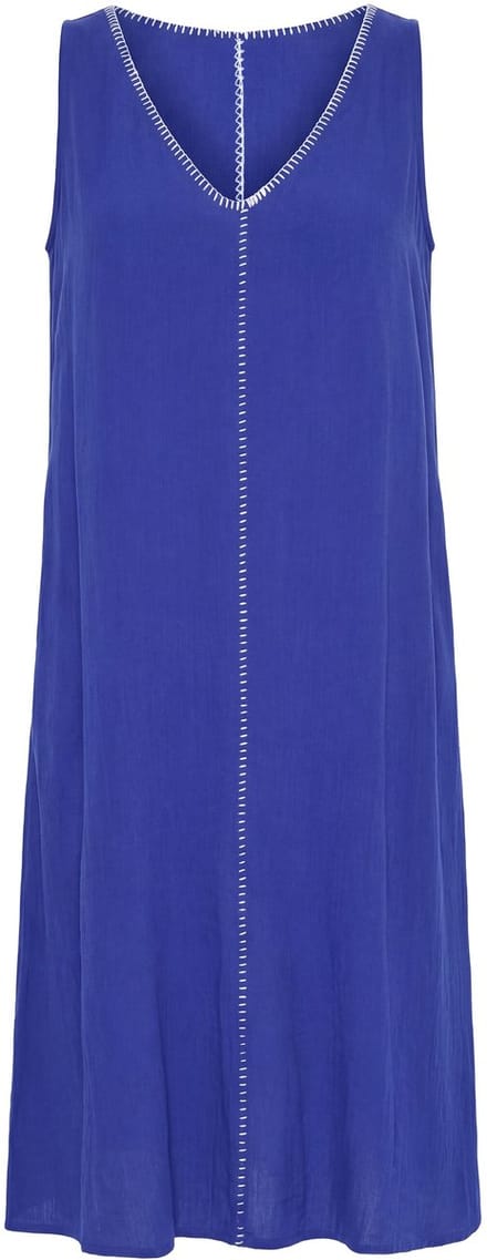 Studio Untold - Dames - Maxi-jurk A-lijn afwerkingen mouwloos - Kobaltblauw - Maat 42+