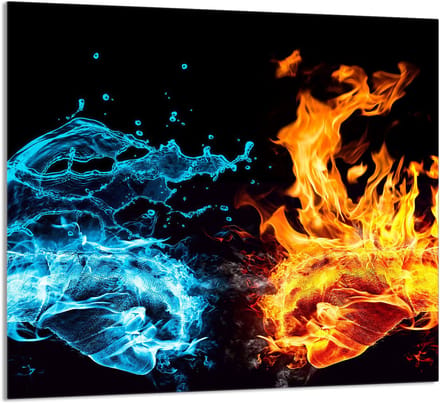 TMK ArtDeko - Keuken Glaspanel - Ogen ontwerp - 65x60cm - Sfeerverlichting