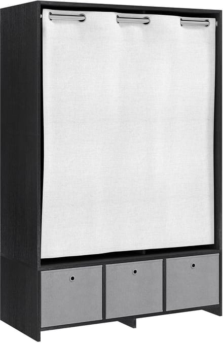 HOMCOM-Kledingkast-Spaanplaat-105x48x160cm-Zwart