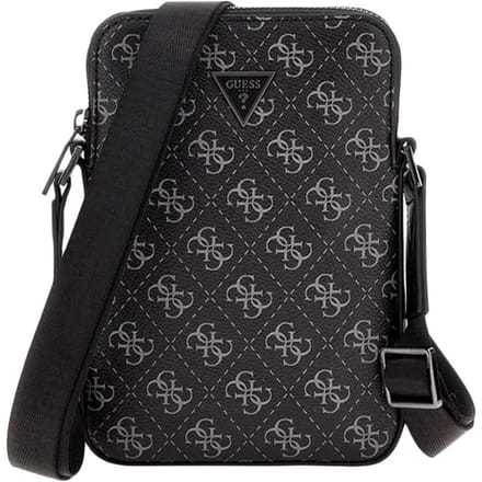 GUESS Schoudertas Vezzola Eco Flat Squared XBody Bag Black Antraciet