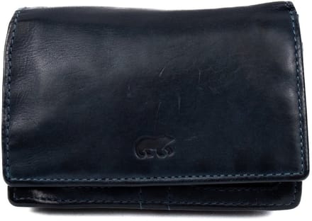 Bear Design Nina Portemonnee CL16212 - Blue – Van leer – Bear Design Nina CL16212 is een leren overslag portemonnee voor wie pasjes, briefgeld en muntgeld overzichtelijk wil meenemen