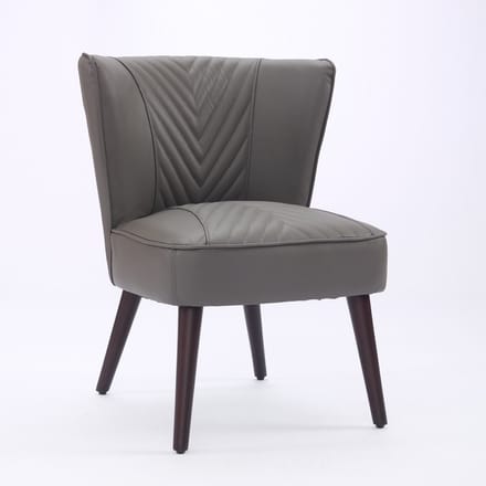 Sweiko Fauteuil - Kunstleer - Ruime rugleuning - Rubberhout poten - Grijs