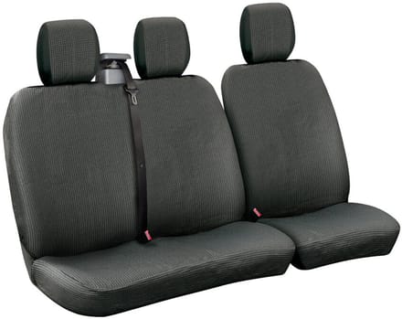 Dots-2, bestelwagen stoelbekleding set met riemoproller - Zwart/Grijs