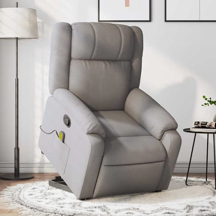 vidaXL - Sta-op-massagestoel - verstelbaar - stof - taupe