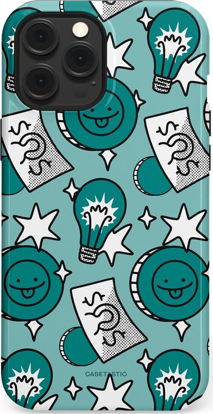 Casetastic hoesje geschikt voor Apple iPhone 12 Pro Max - MagSafe - Dubbellaagse bescherming - Muntmeester - Fashion Case - Petrol Mintgroen Grijs Donkergrijs