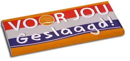 Wensreep Chocolade – Fairtrade Belgische Melkchocolade 70g – Cadeau met Tekst Geslaagd