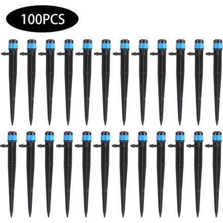 100 Stuks Grondinsteek Type Irrigatie Druppelaar Druppelsproeier voor Tuin Watergeefsysteem black