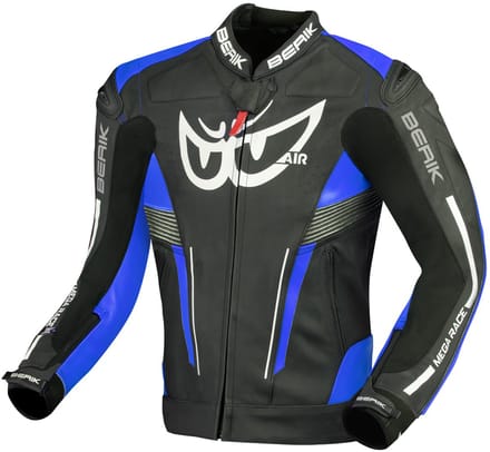Berik Air-B Zwart Blauw Leren Motorjas - Jas