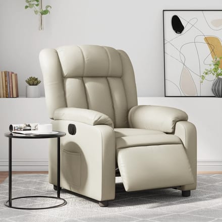 vidaXL - Fauteuil - elektrisch - verstelbaar - kunstleer - crèmekleurig