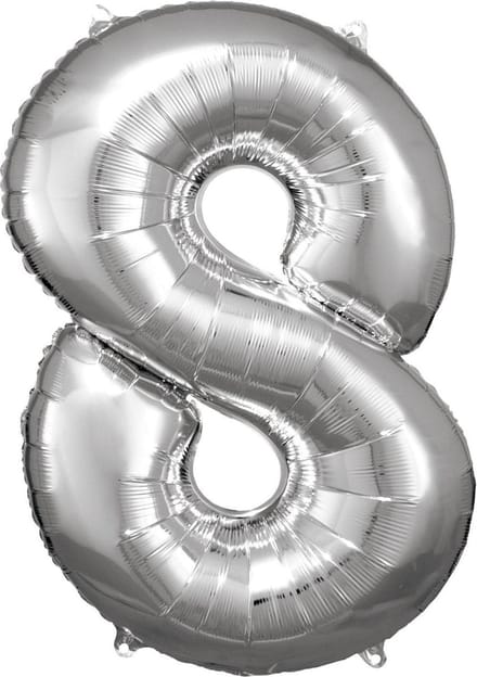 Amscan Folieballon Cijfer 8 Junior 53 X 83 Cm Zilver