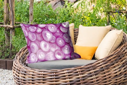 Buitenkussens - Paars - Uien - Close up - 60x40 cm - Weerbestendig