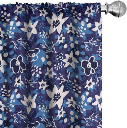 ABAKUHAUS Kleutergordijnen – 2x75x175 cm – Microvezel – Indigo