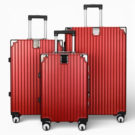 Rode hardshell koffer Dubbele 4-wiel ABS bagage Cabine Koffers